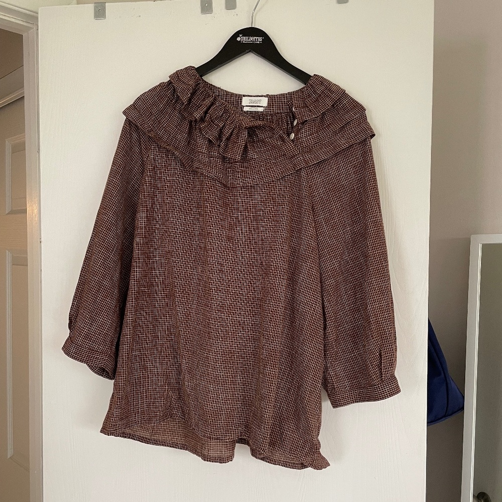 Toast UK Brown & White Blouse